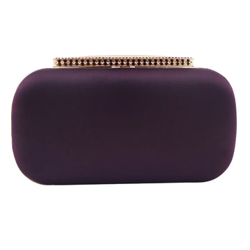 Plum Purple Flap Clutch with Chain Strap
