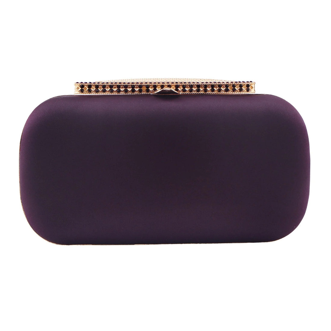 Plum Purple Flap Clutch with Chain Strap